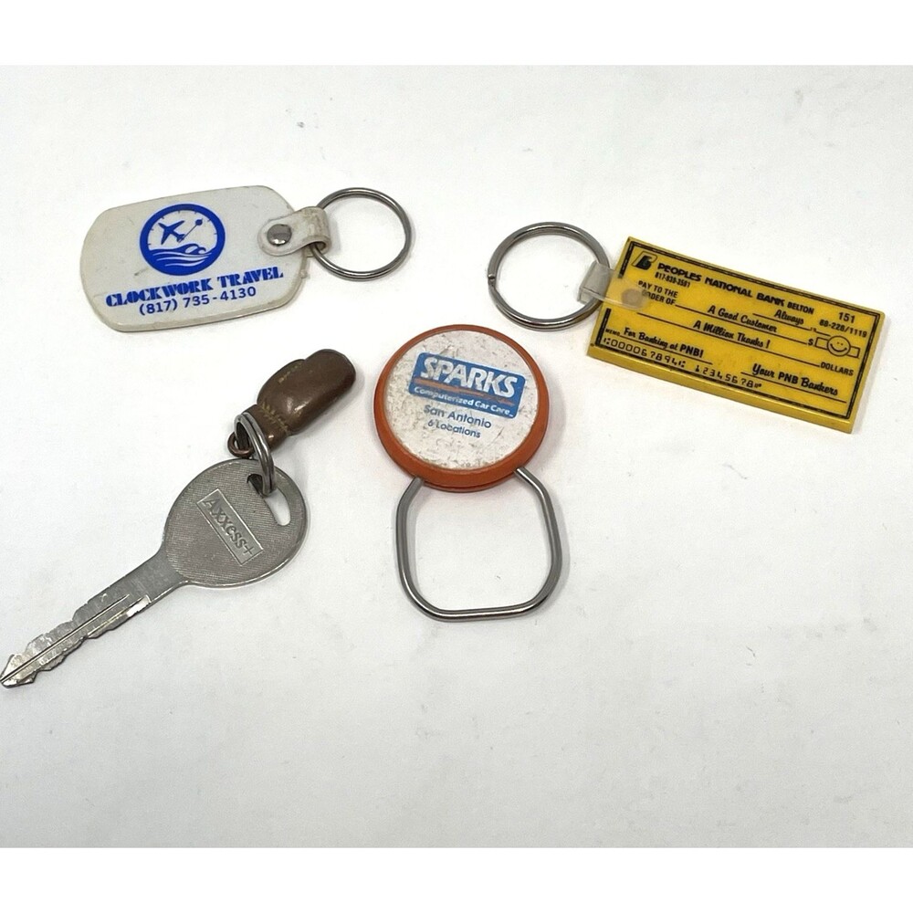 Vintage Retro Advertising Keychain Lot of 4‎